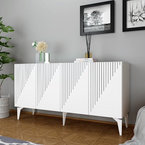 Sideboard mit 4 türen, Draw Weiß (1)