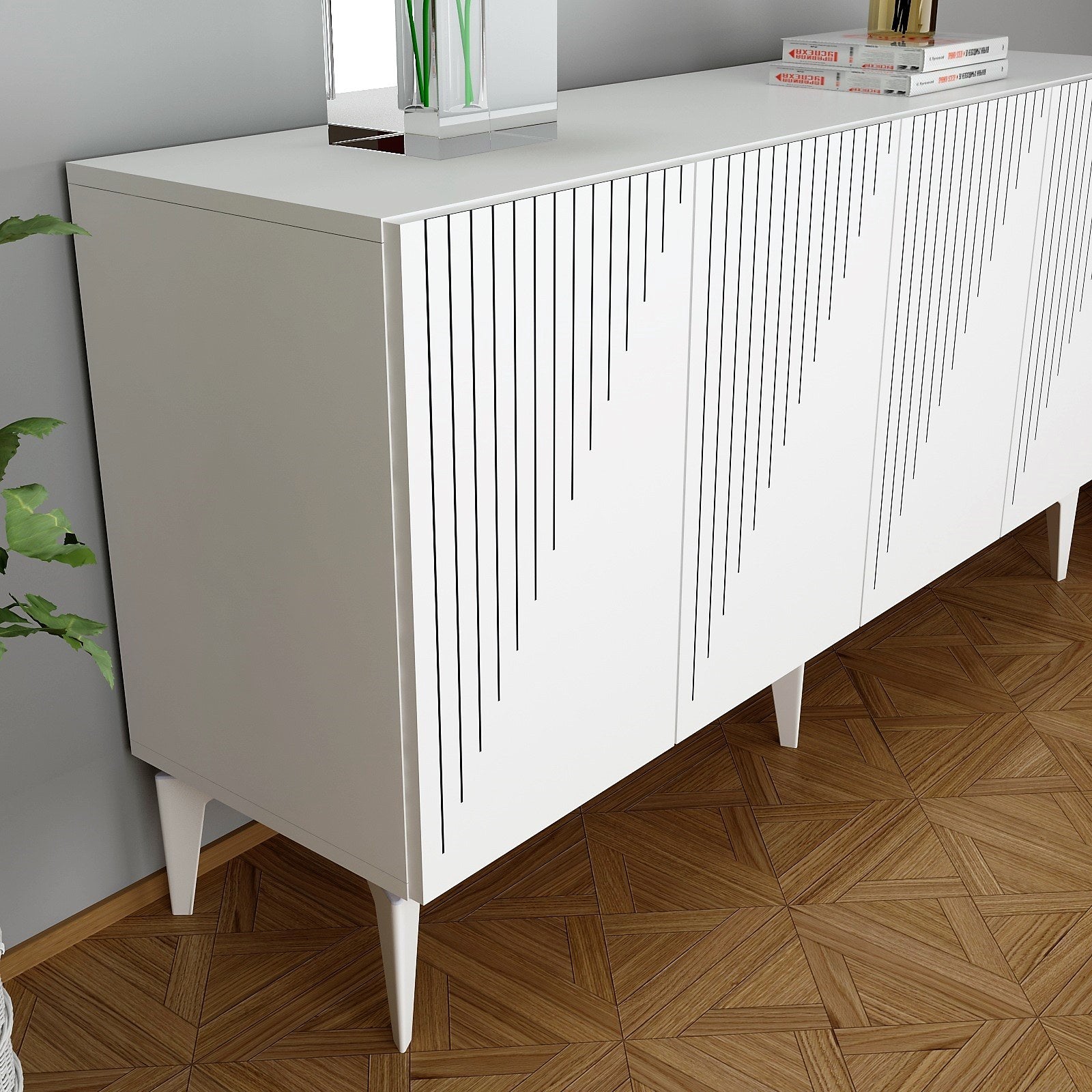 Sideboard mit 4 türen, Draw Weiß (3)