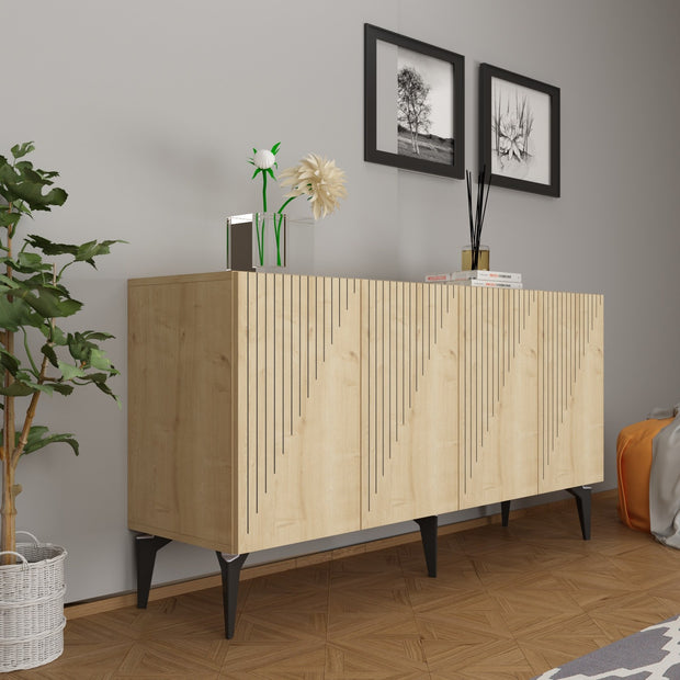 Sideboard mit 4 türen, Draw Eiche (2)