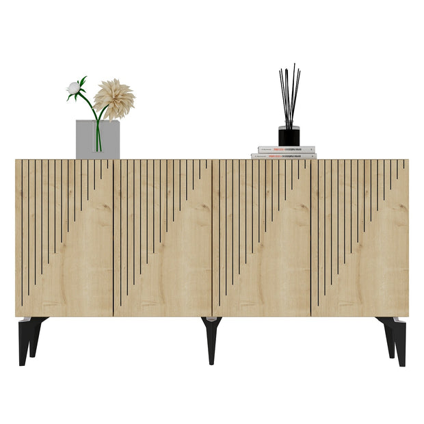 Sideboard mit 4 türen, Draw Eiche (4)