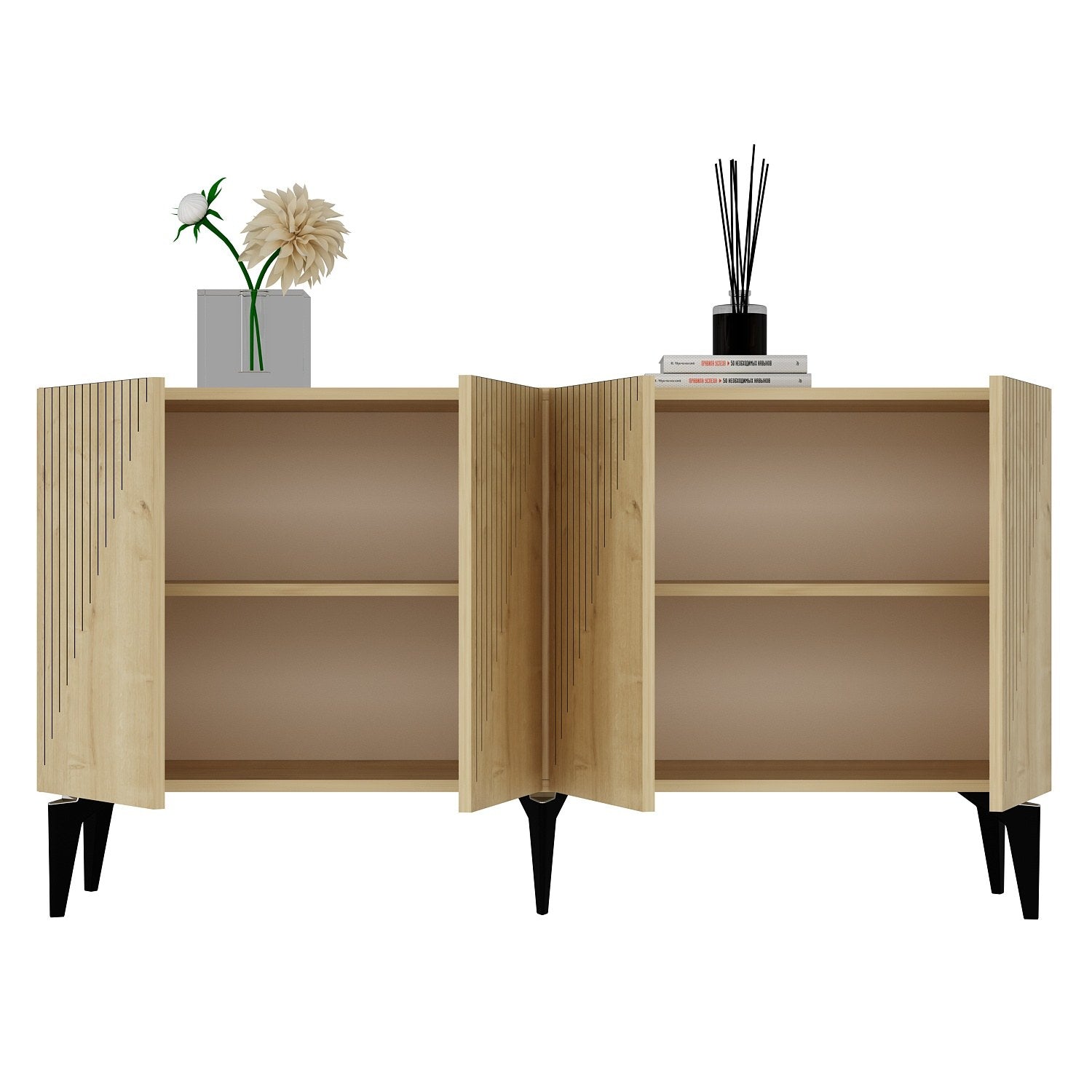 Sideboard mit 4 türen, Draw Eiche (7)