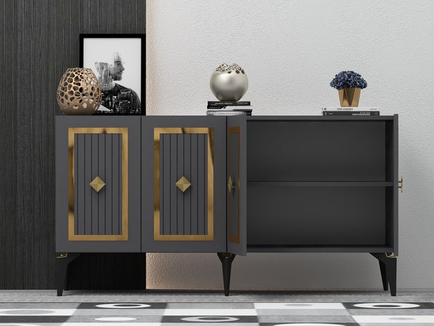 Sideboard mit 4 türen, Nora Anthrazit (3)