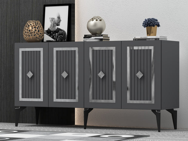 Sideboard mit 4 türen, Nora Anthrazit (1)