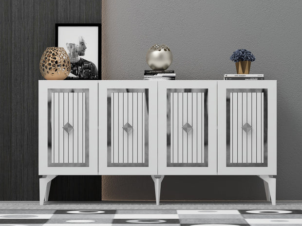 Sideboard mit 4 türen, Nora Silber