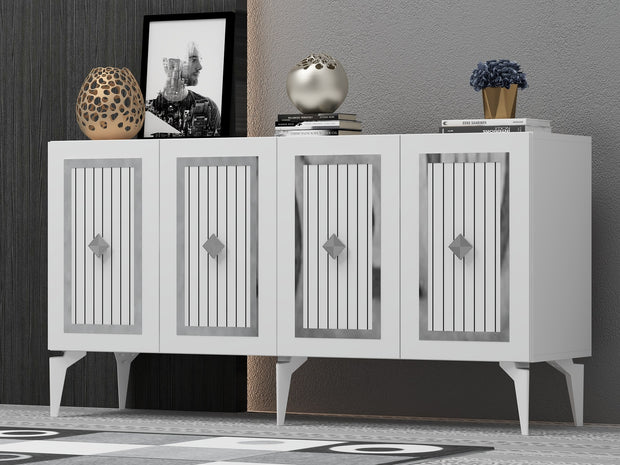 Sideboard mit 4 türen, Nora Silber (1)