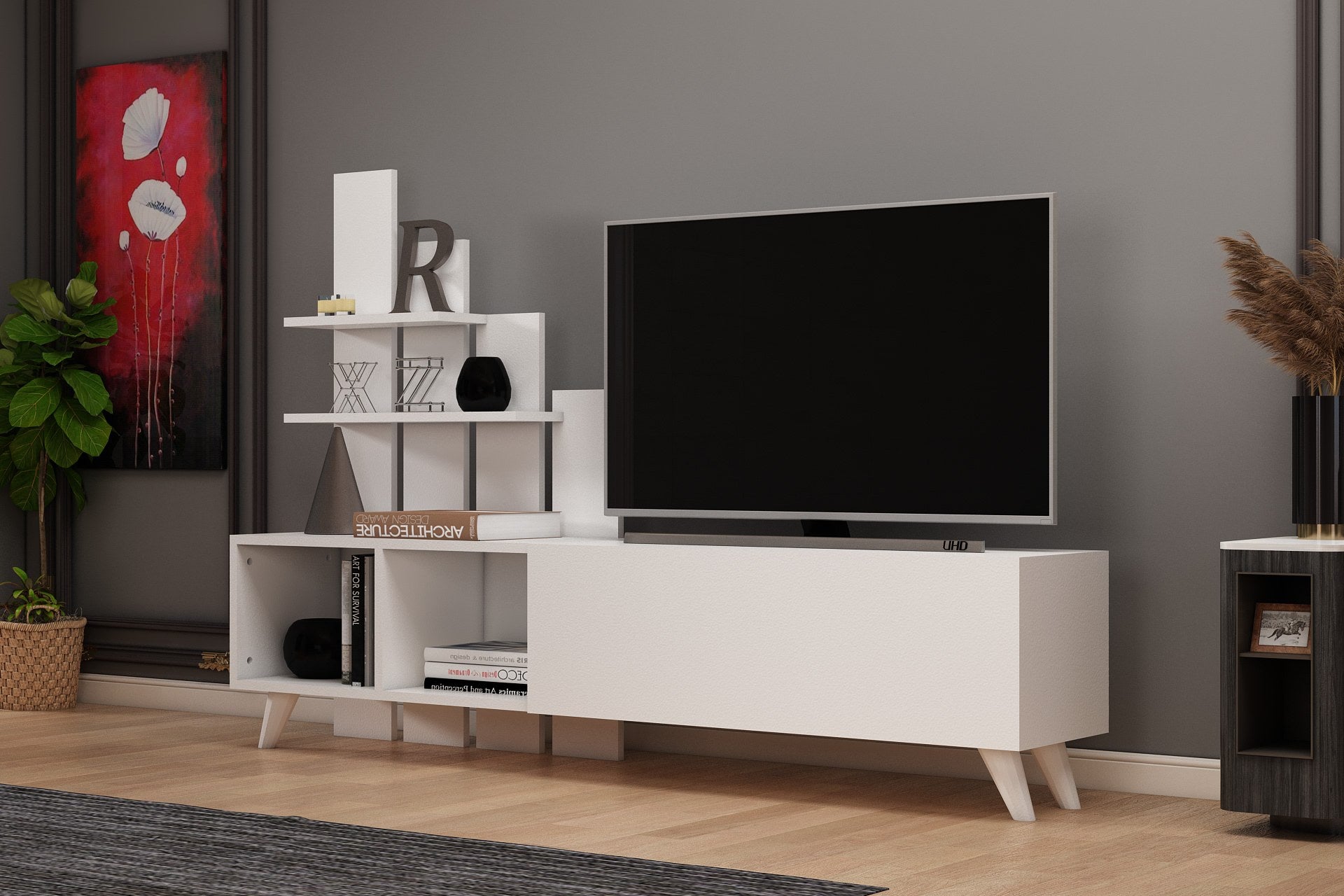 TV-Möbel mit 1 tür, MC607232 Weiß (1)