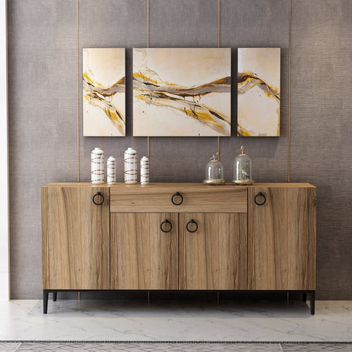 Sideboard mit 1 schublade und 4 türen, Moon Nussbaum (1)