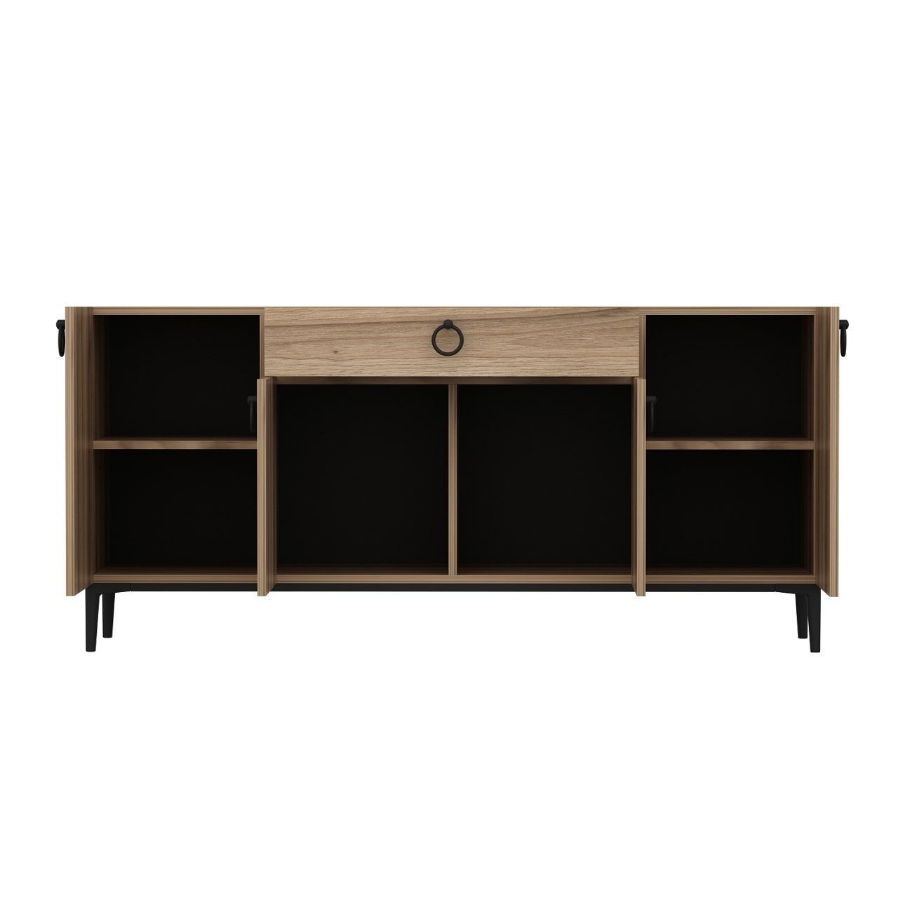 Sideboard mit 1 schublade und 4 türen, Moon Nussbaum (4)