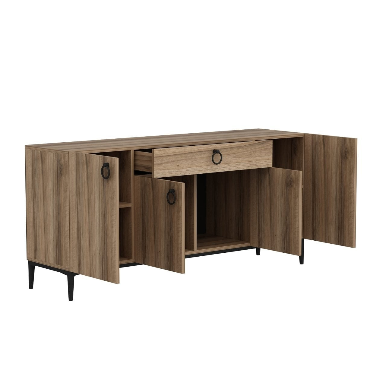 Sideboard mit 1 schublade und 4 türen, Moon Nussbaum (5)