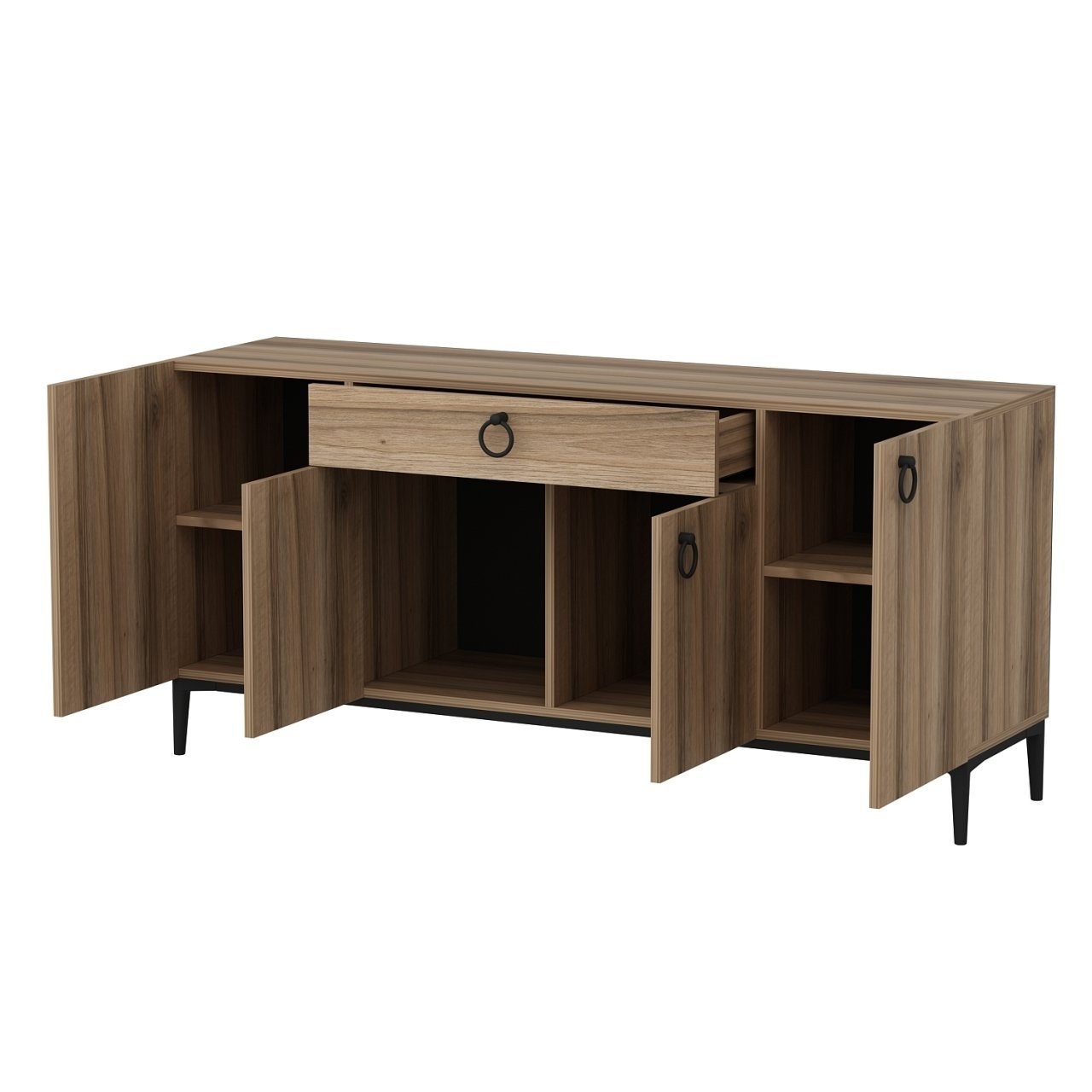 Sideboard mit 1 schublade und 4 türen, Moon Nussbaum (6)