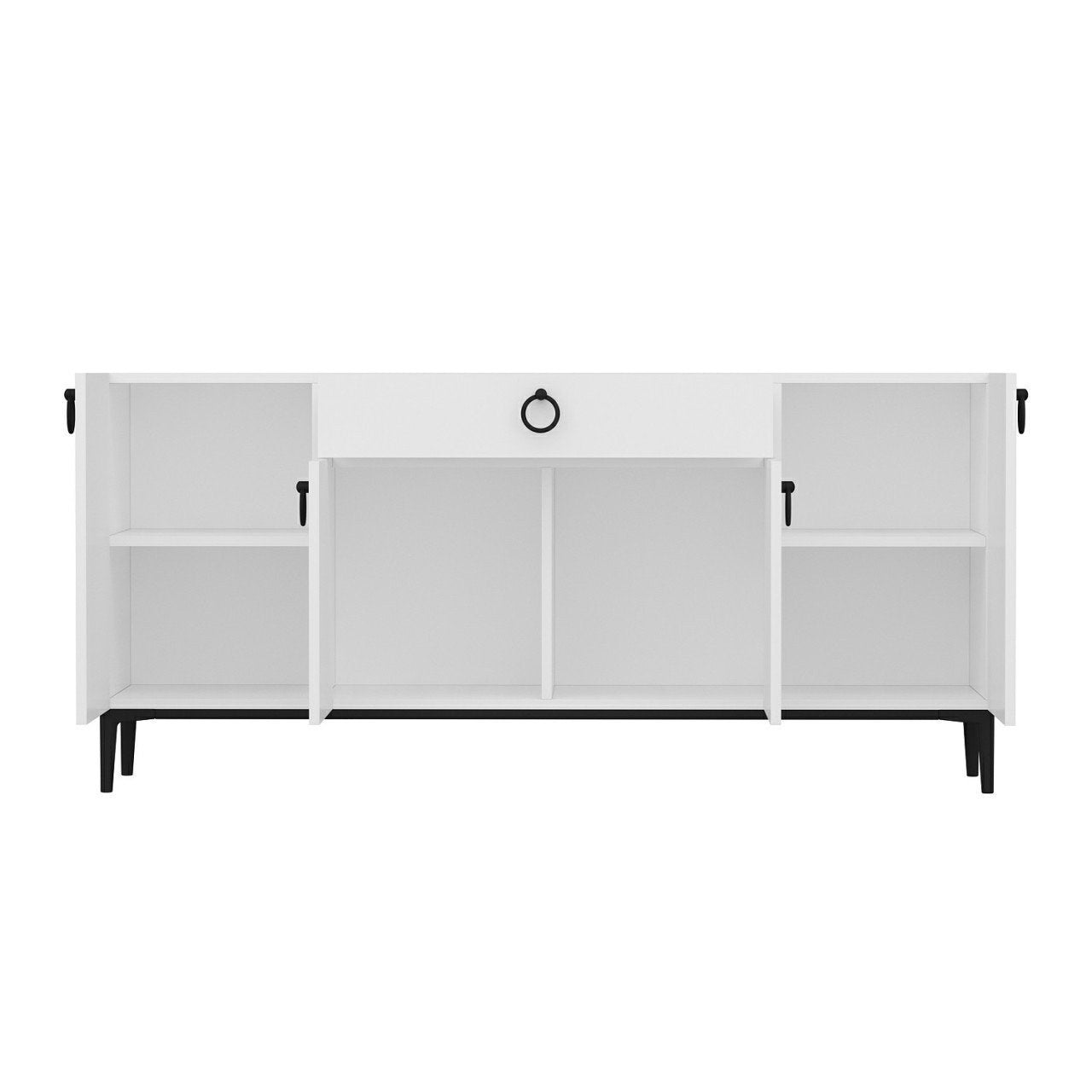 Sideboard mit 1 schublade und 4 türen, Moon Weiß (5)