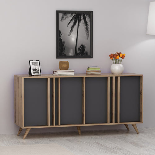 Sideboard mit 4 türen, Rilla Anthrazit