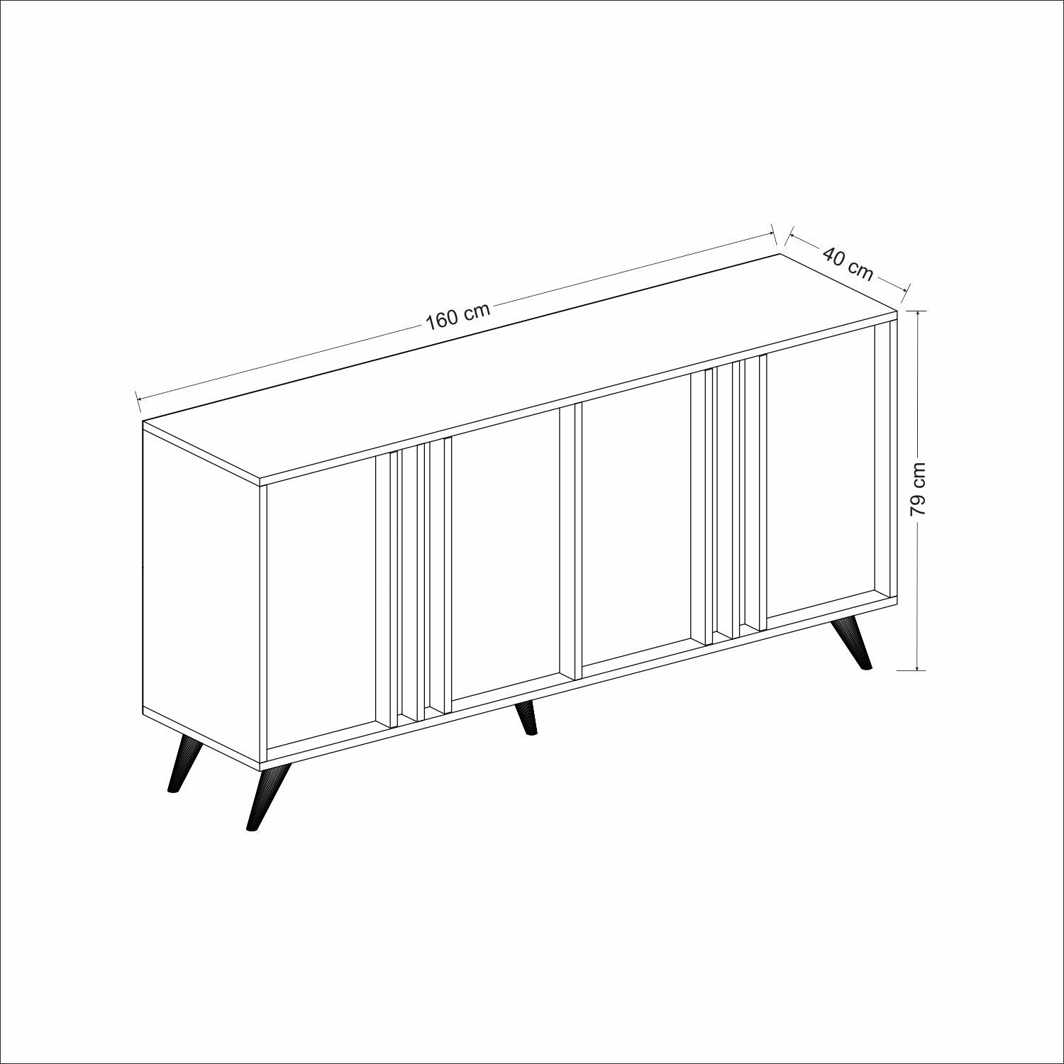 Sideboard mit 4 türen, Rilla Anthrazit (7)