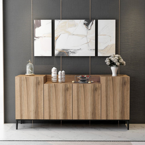 Sideboard mit 4 türen, Ellaria Nussbaum