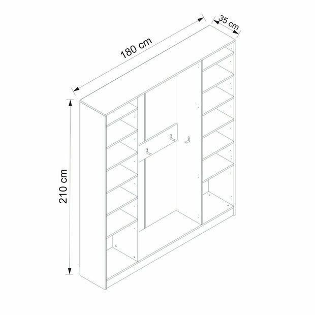 Drehtürenschrank mit 4 türen, Noah 8459 Weiß (7)