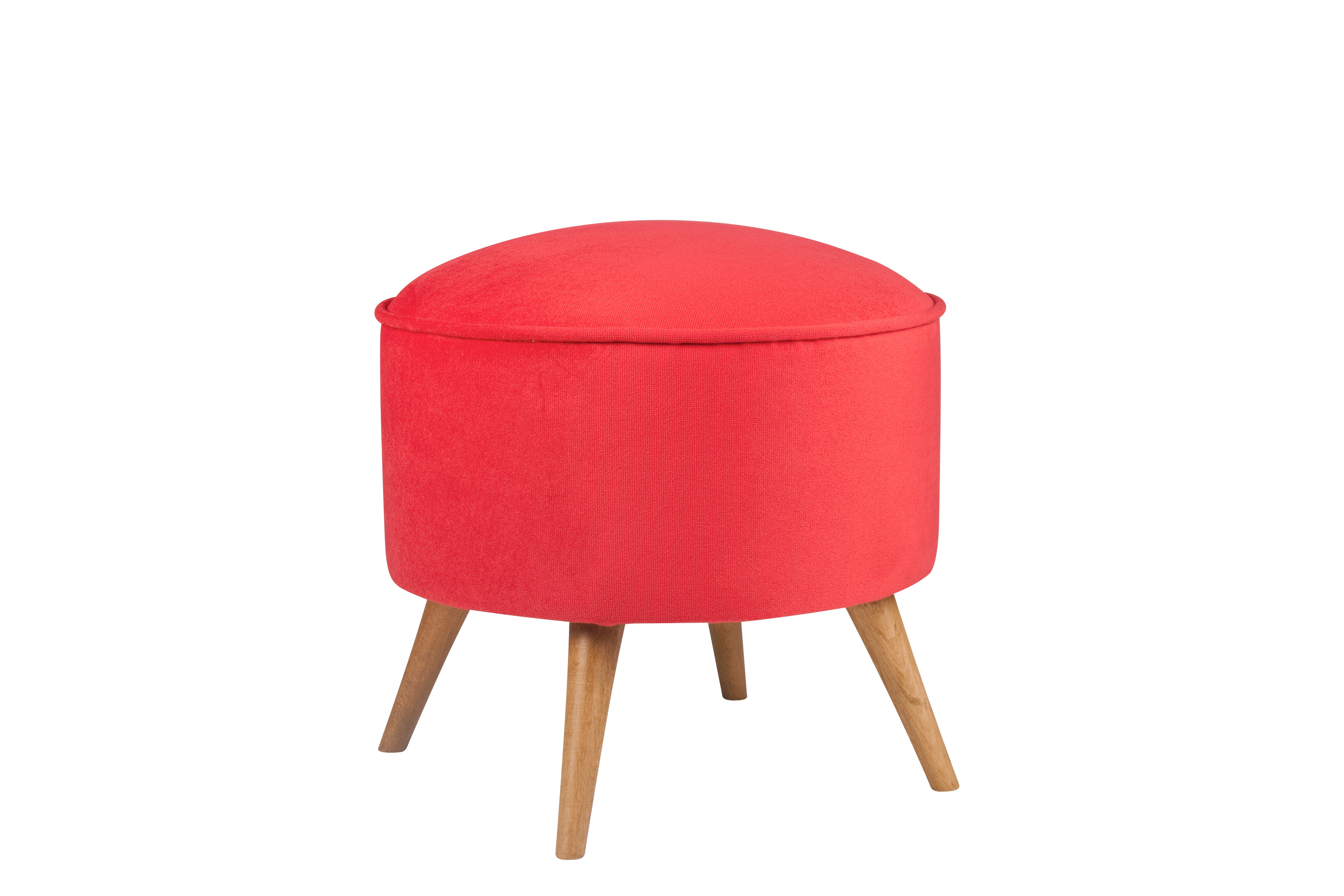 Pouf mit Stoff Buena Park Rot