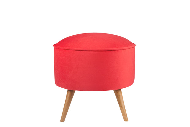 Pouf mit Stoff Buena Park Rot (1)