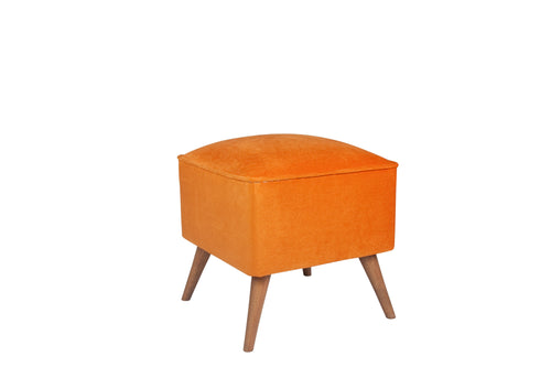 Pouf mit Stoff New Bern Orange