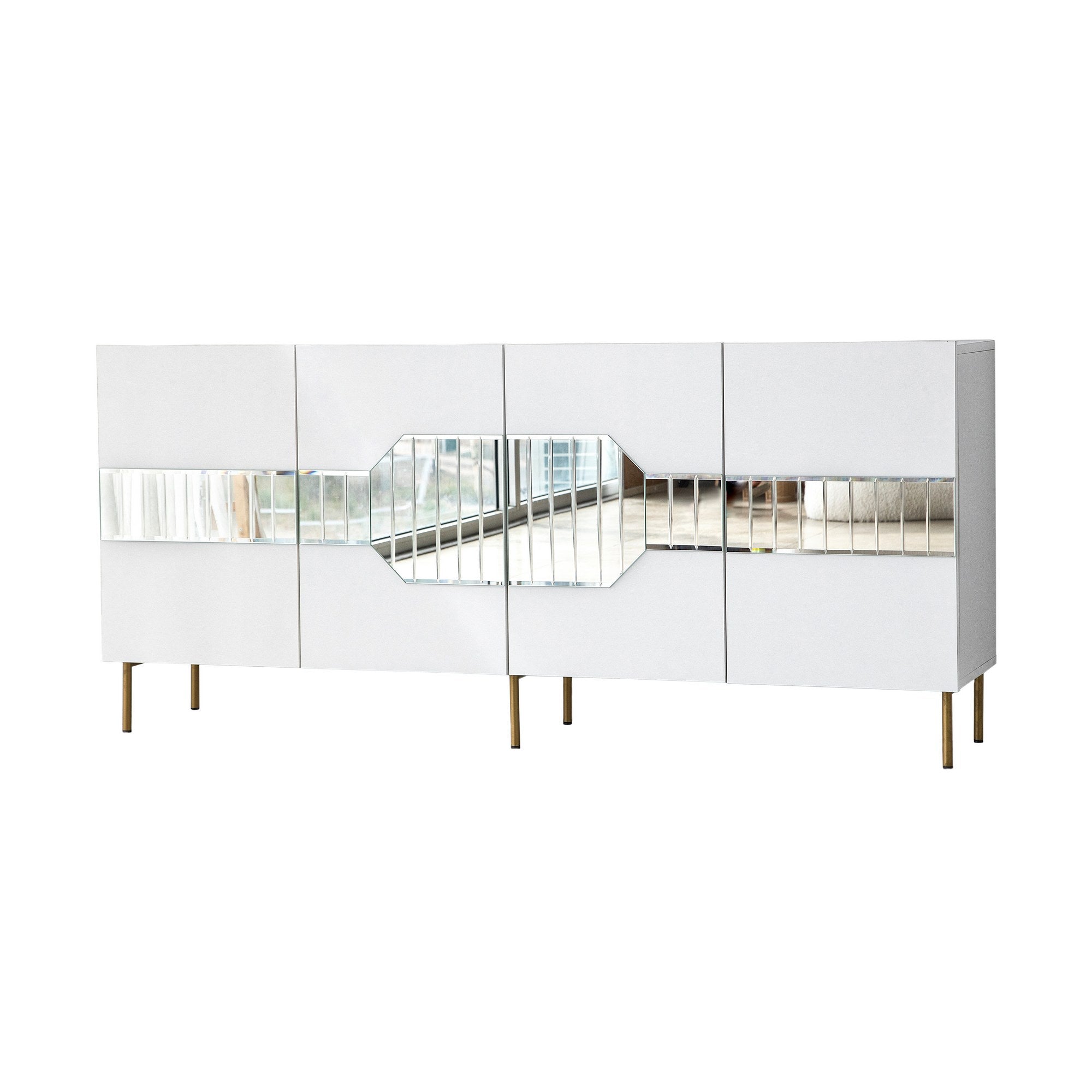 Sideboard mit 4 türen, Milan Weiß (7)