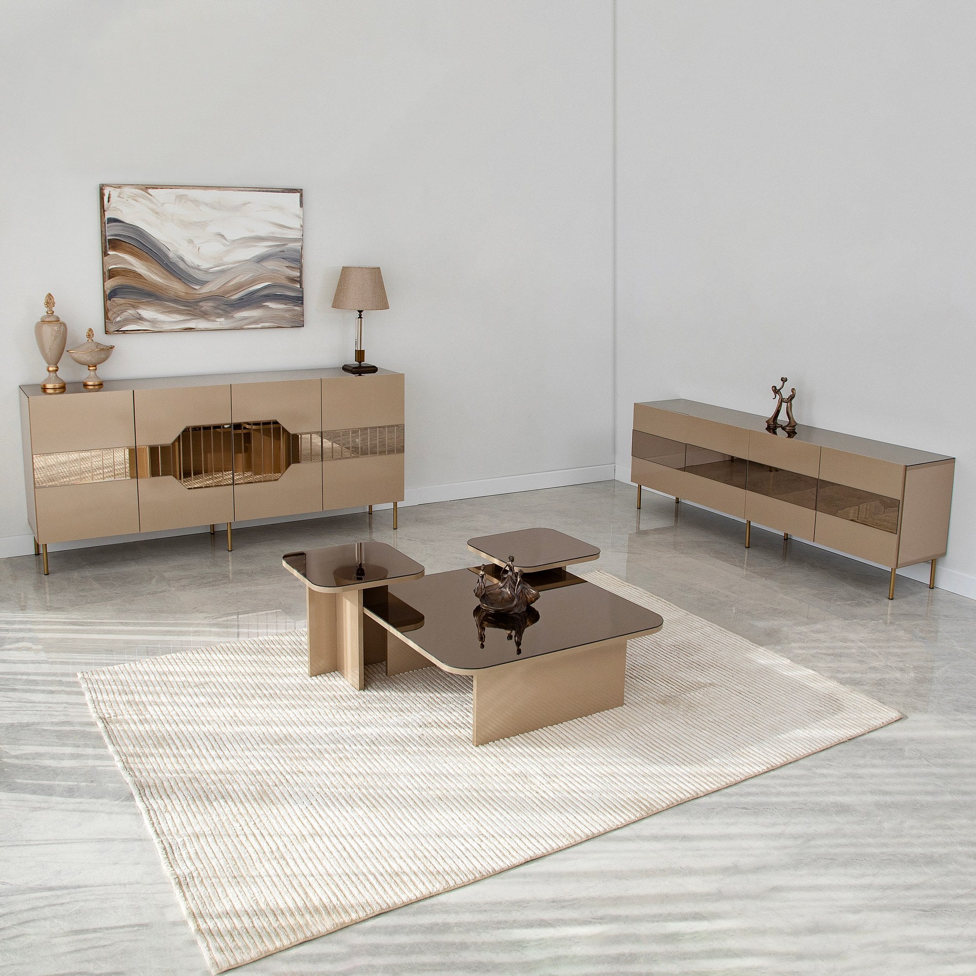 Sideboard mit 4 türen, Milan Messing (3)