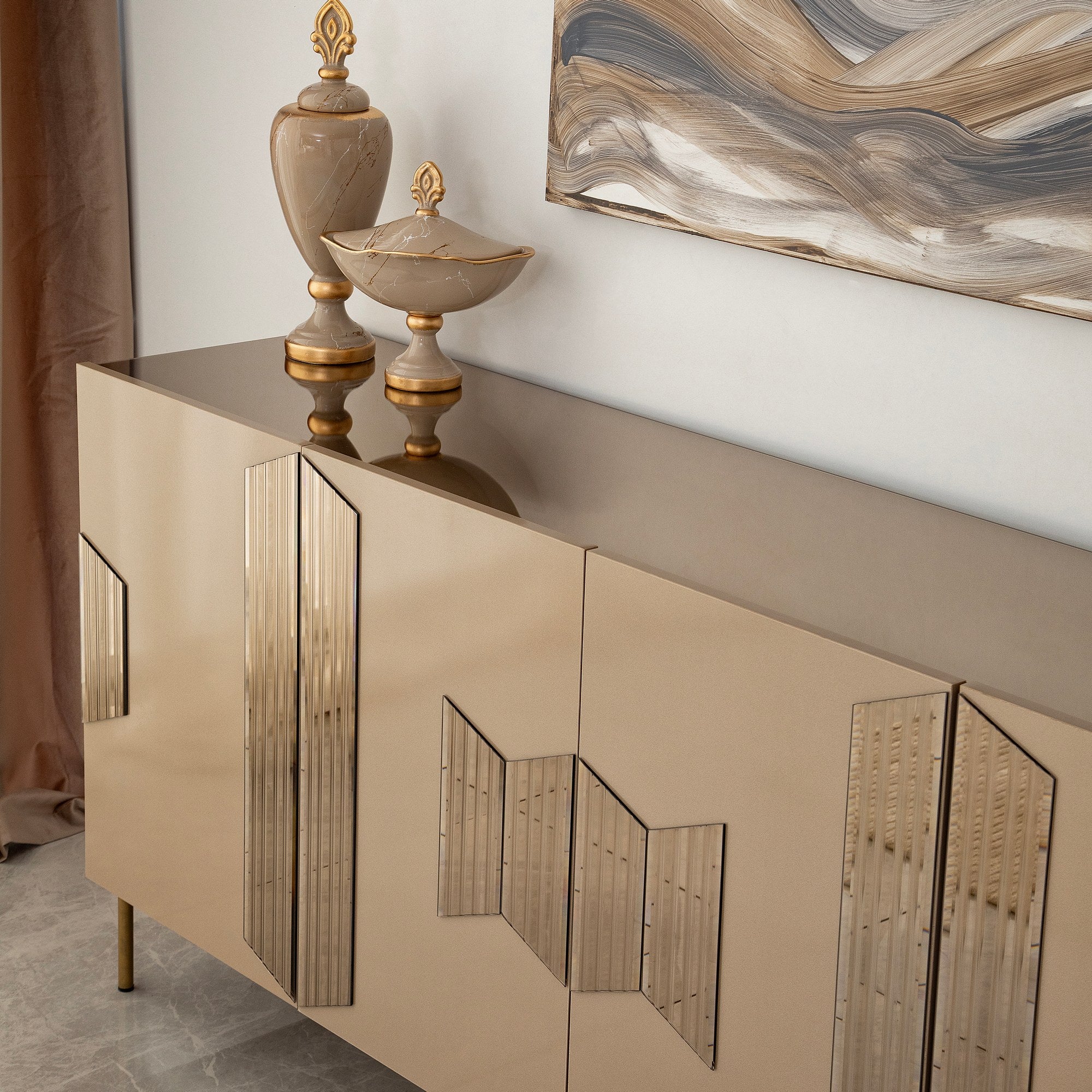 Sideboard mit 4 türen, Vienna Messing (4)