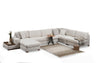 Ecksofa mit Chaiselongue Links, 5-Sitzer, aus Stoff, Loop 10 Beige (5)