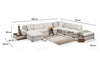 Ecksofa mit Chaiselongue Rechts, 5-Sitzer, aus Stoff, Loop 11 Beige (6)