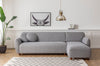 Ecksofa mit Chaiselongue Rechts, 3-Sitzer, aus Stoff, Eddy Grau