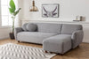 Ecksofa mit Chaiselongue Rechts, 3-Sitzer, aus Stoff, Eddy Grau (1)