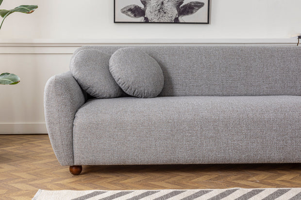 Ecksofa mit Chaiselongue Rechts, 3-Sitzer, aus Stoff, Eddy Grau (3)