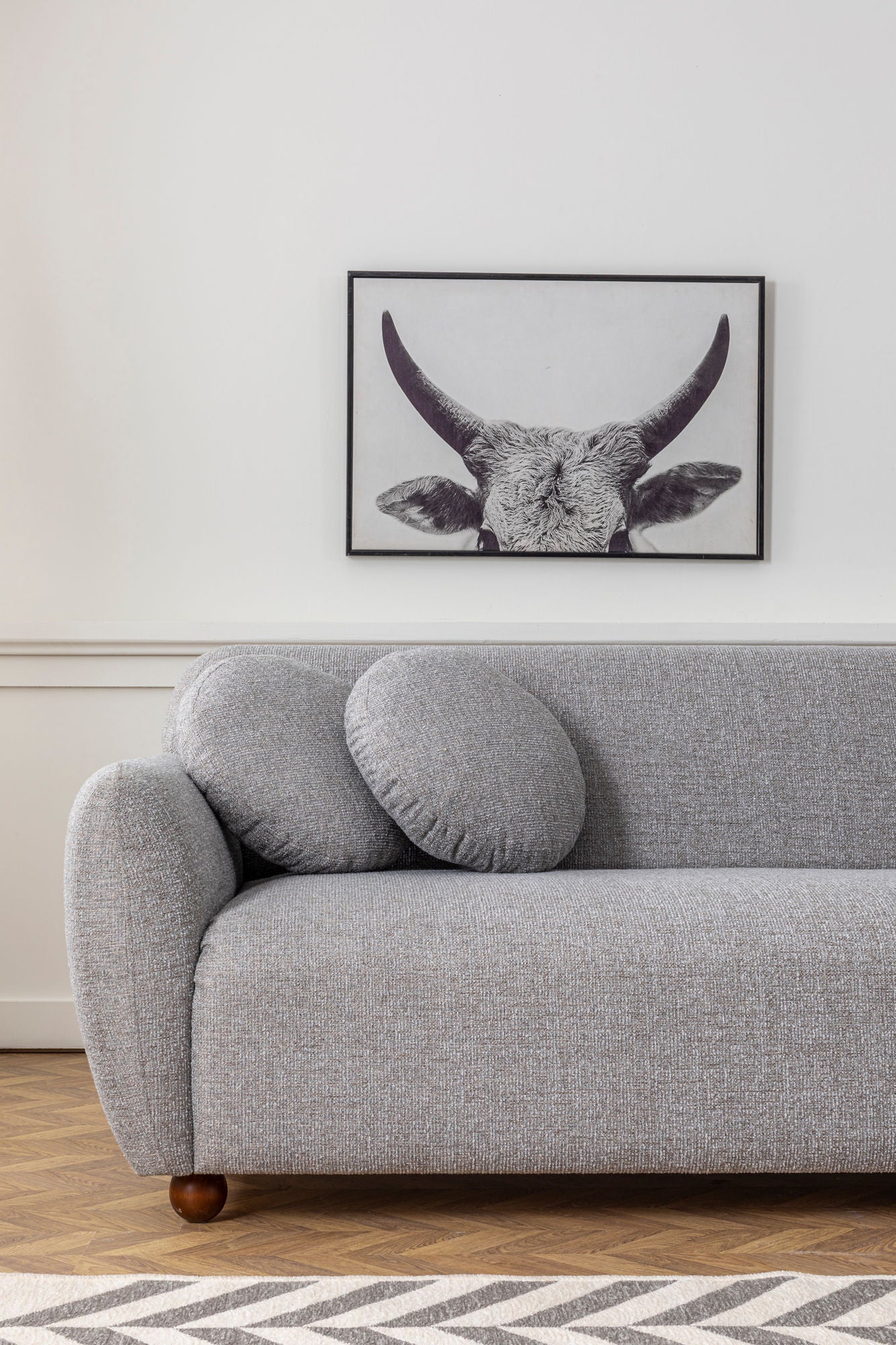 Ecksofa mit Chaiselongue Rechts, 3-Sitzer, aus Stoff, Eddy Grau (4)