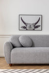 Ecksofa mit Chaiselongue Rechts, 3-Sitzer, aus Stoff, Eddy Grau (4)