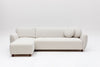 Ecksofa mit Chaiselongue Links, 3-Sitzer, aus Stoff, Eddy Weiß (5)