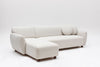 Ecksofa mit Chaiselongue Links, 3-Sitzer, aus Stoff, Eddy Weiß (6)