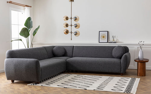 Ecksofa Symmetrisch, 3-Sitzer, aus Stoff, Eddy 2 Grau