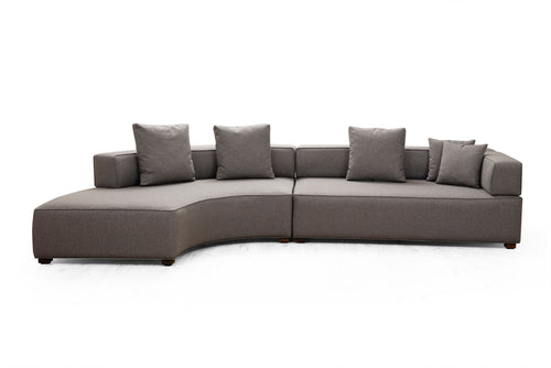 Ecksofa mit Chaiselongue Links, 3-Sitzer, aus Stoff, Gondol 1 Grau (1)