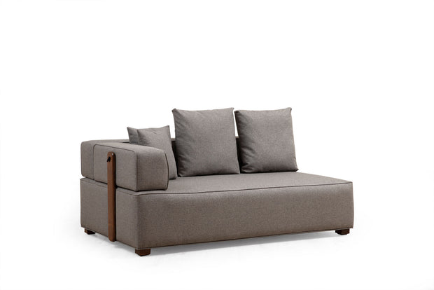 Ecksofa mit Chaiselongue Rechts, 3-Sitzer, aus Stoff, Gondol 1 Grau (4)