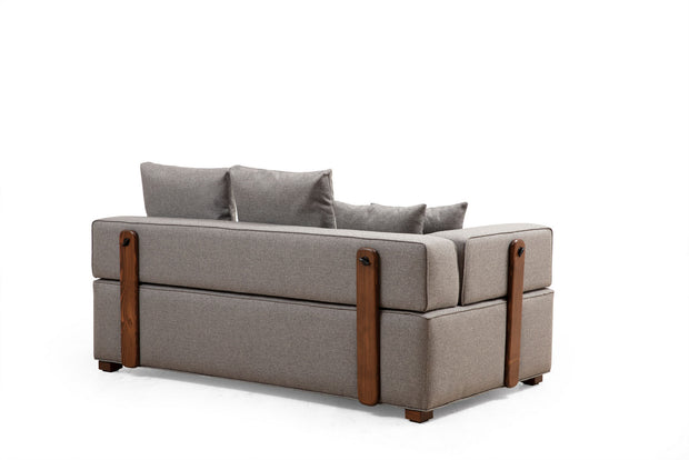 Ecksofa mit Chaiselongue Rechts, 3-Sitzer, aus Stoff, Gondol 1 Grau (5)