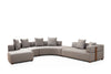 Ecksofa mit Chaiselongue Links, 6-Sitzer, aus Stoff, Gondol 4 Grau (1)