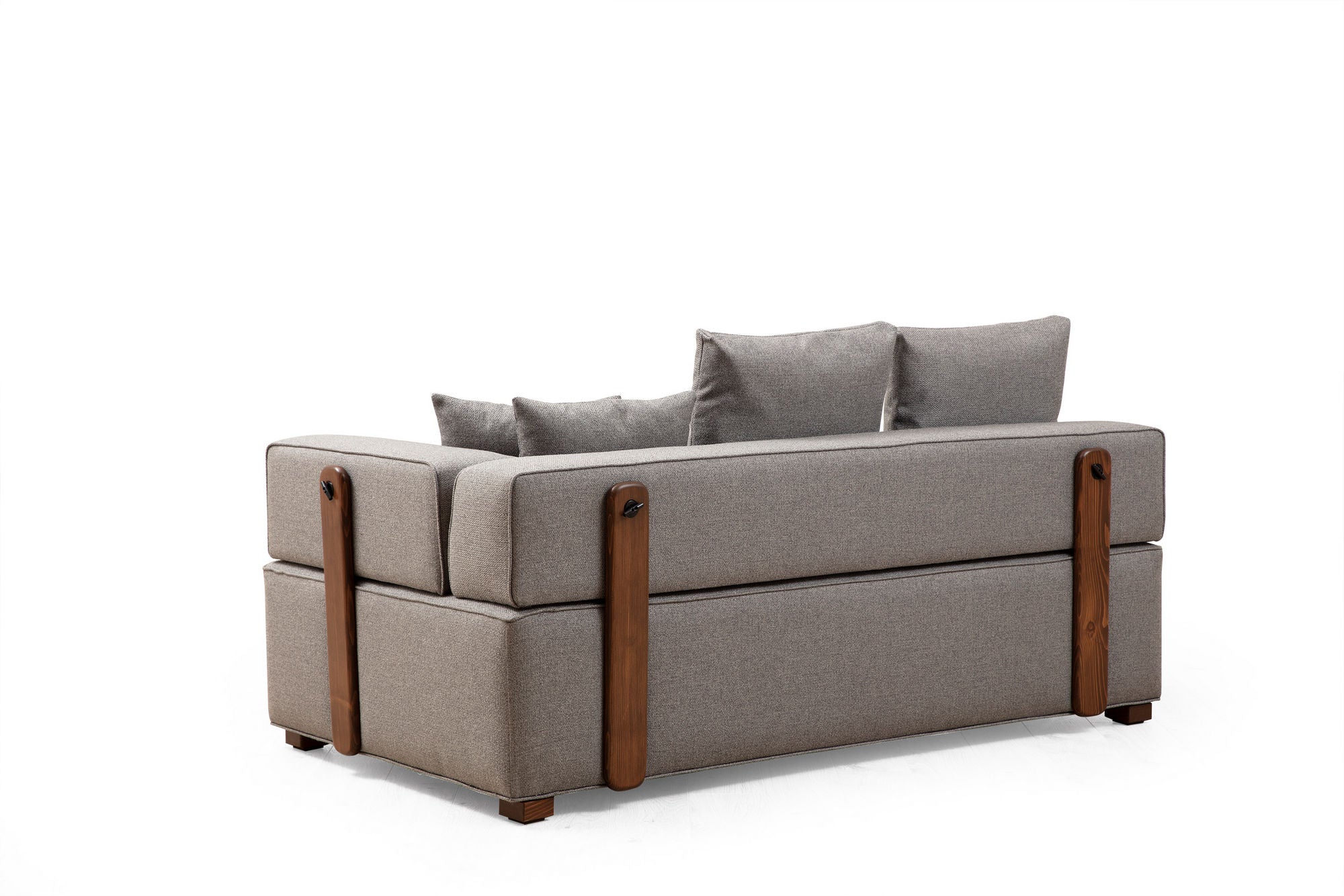 Ecksofa mit Chaiselongue Links, 6-Sitzer, aus Stoff, Gondol 4 Grau (5)