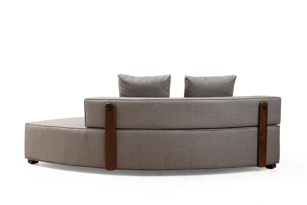 Ecksofa mit Chaiselongue Rechts, 6-Sitzer, aus Stoff, Gondol 4 Grau (6)