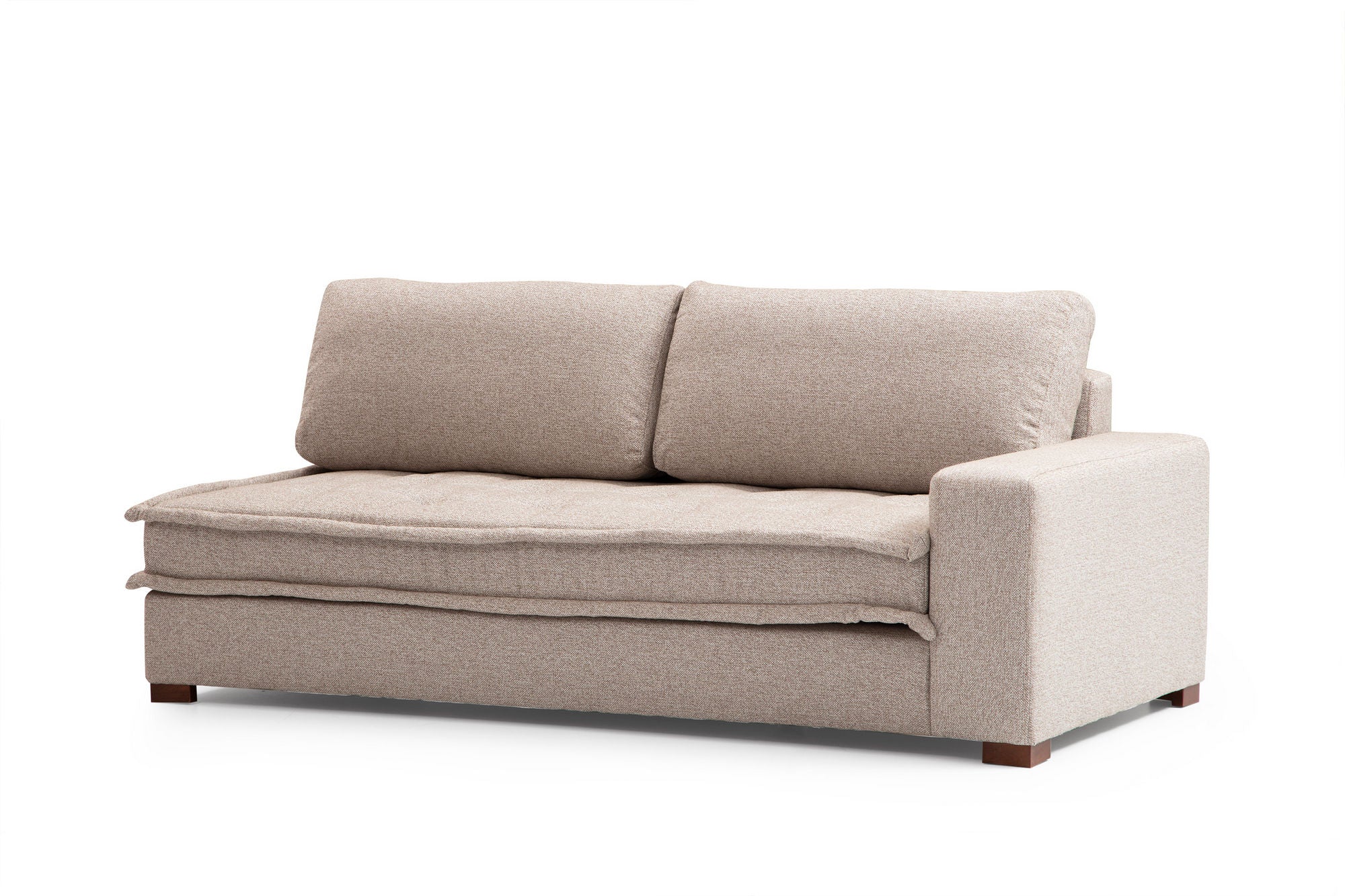 Ecksofa mit Chaiselongue Links, 3-Sitzer, aus Stoff, Lena Beige (6)