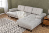 Ecksofa mit Chaiselongue Rechts, 3-Sitzer, aus Stoff, Mustang Small Beige (2)