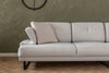 Ecksofa mit Chaiselongue Rechts, 3-Sitzer, aus Stoff, Mustang Small Beige (6)