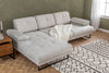 Ecksofa mit Chaiselongue Links, 3-Sitzer, aus Stoff, Mustang Small Beige (2)