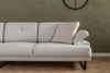 Ecksofa mit Chaiselongue Links, 3-Sitzer, aus Stoff, Mustang Small Beige (4)