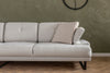 Ecksofa mit Chaiselongue Links, 3-Sitzer, aus Stoff, Mustang Small Beige (5)