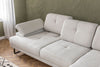 Ecksofa mit Chaiselongue Rechts, 3-Sitzer, aus Stoff, Mustang Large Beige (5)