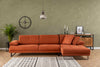 Ecksofa mit Chaiselongue Rechts, 3-Sitzer, aus Stoff, Mustang Small Orange (1)