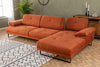 Ecksofa mit Chaiselongue Rechts, 3-Sitzer, aus Stoff, Mustang Small Orange (3)